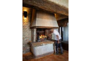The large fireplace at work…