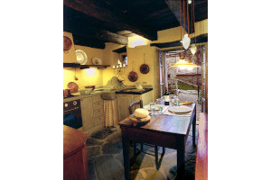 One of the kitchen with its stone carved sink