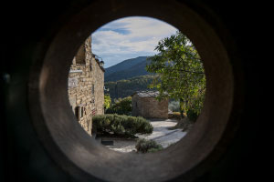 The view from one of the stone carved round windows…