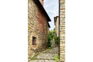 … Walking up to the church and castle walls…